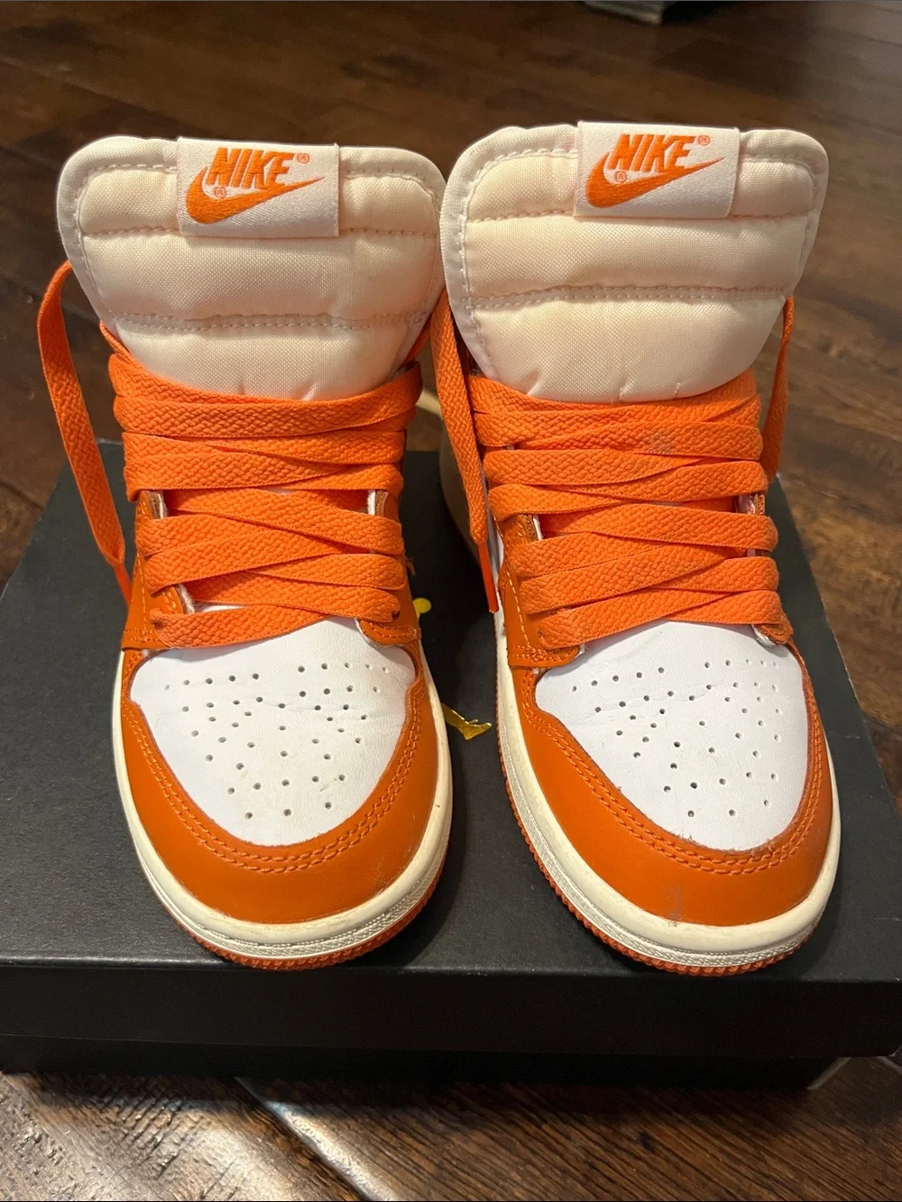 Nike Air Jordan 1 High Orange & White Basketball Sneakers